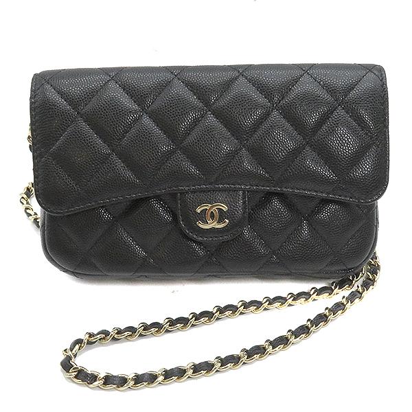 CHANEL シャネル ショルダーバッグ フラップ フォンケース ブラック