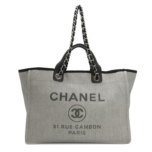 CHANEL シャネル 2WAYバッグ ドーヴィルGM チェーントート グレーX 