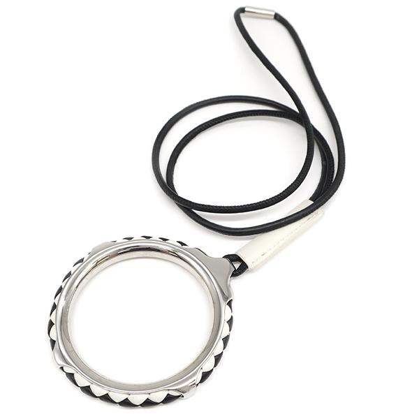 エルメス ネックレス キョウト トレッセ ブラック×ホワイト レザー  