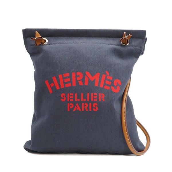 HERMES エルメス ショルダーバッグ アリーヌGM ナチュラル×ブルー 