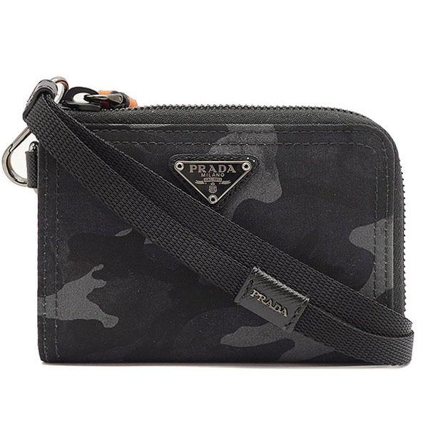 PRADA プラダ コインケース カモフラージュ ブラック×グレー PRADA プラダ コインケース カモフラージュ ブラック×グレー