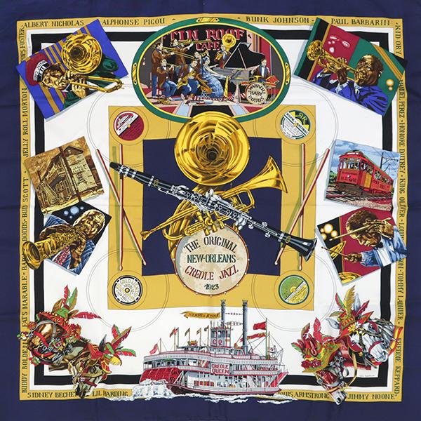 HERMES エルメス スカーフ カレ90 NEW ORLEANS JAZZ