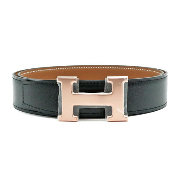 HERMES エルメス ベルト コンスタンスH #90 ブラックXゴールド