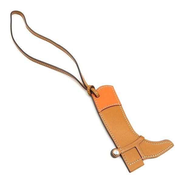 HERMES エルメス バッグチャーム パドックブーツ ブラウン