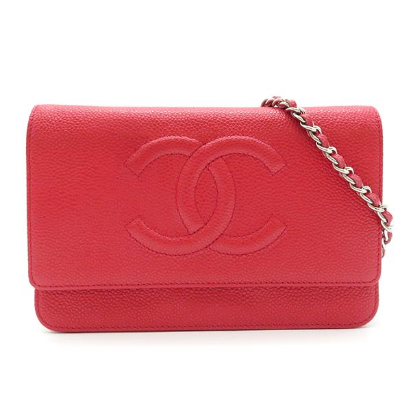 新品 CHANEL シャネル チェーンウォレット ♡ キャビアスキン レッド CHANEL（シャネル） 財布 マトラッセ レディース ブランド ショルダー