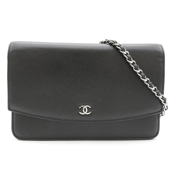 CHANEL シャネル チェーンウォレット ブラック キャビアスキン A46316  