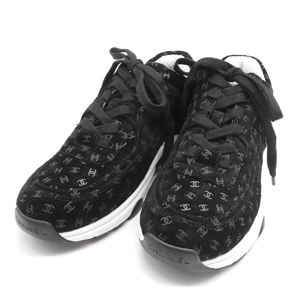 CHANEL シャネル スニーカー プリント スウェード カーフ CHANEL シャネル スニーカー プリント スウェード カーフ