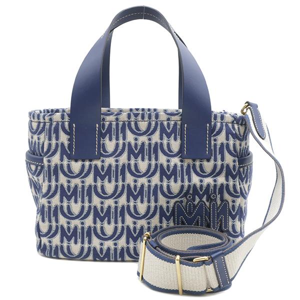 miu miu（ミュウミュウ） 2WAYバッグ ジャカードロゴ ネイビー 