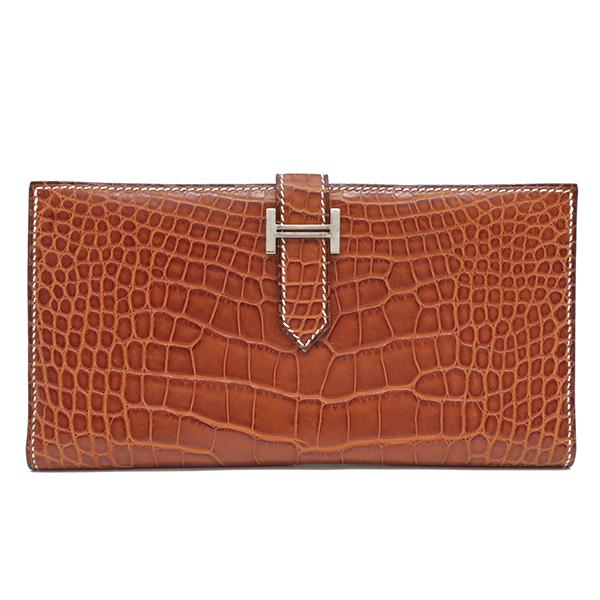 HERMES エルメス 長財布 ベアン クラシック クロコ フォーブ  