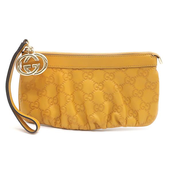 グッチシマ グッチ アクセサリーポーチ ポーチ ブラウン シマレザー  