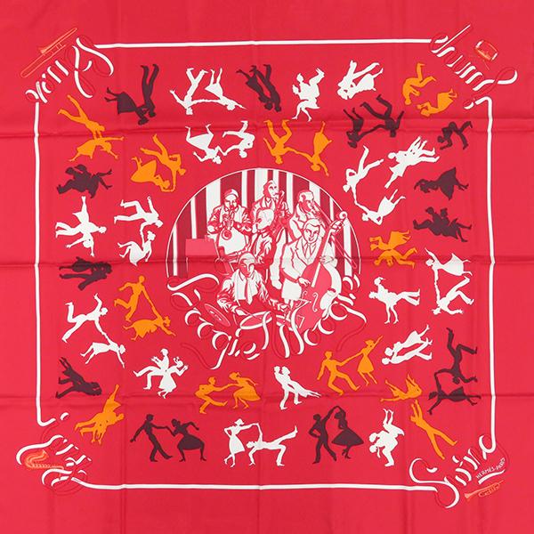 希少 極美品 エルメス シルクスカーフ カレ90 ブギウギ jazz ジャズ