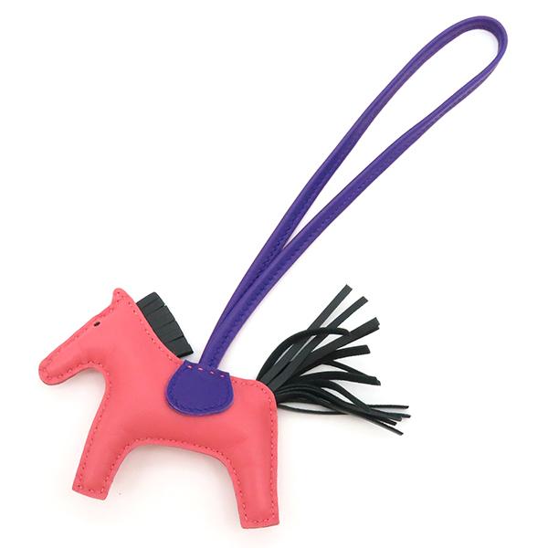 HERMES（エルメス） バッグチャーム ロデオPM ローズアザレ×ブルー