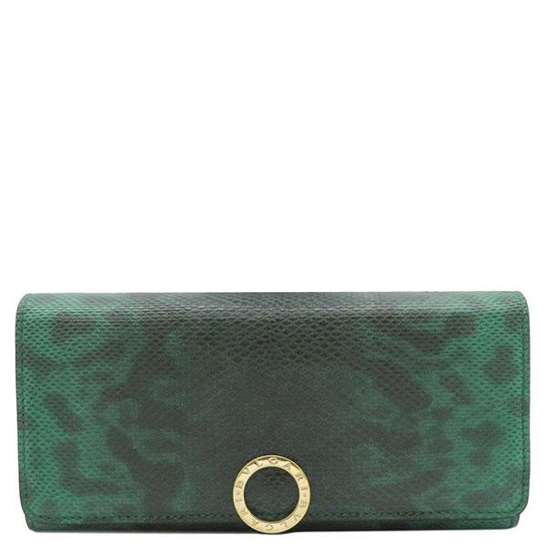 BVLGARI ブルガリ 長財布 ラージウォレット グリーン レザー BVLGARI ブルガリ 長財布 ラージウォレット グリーン レザー