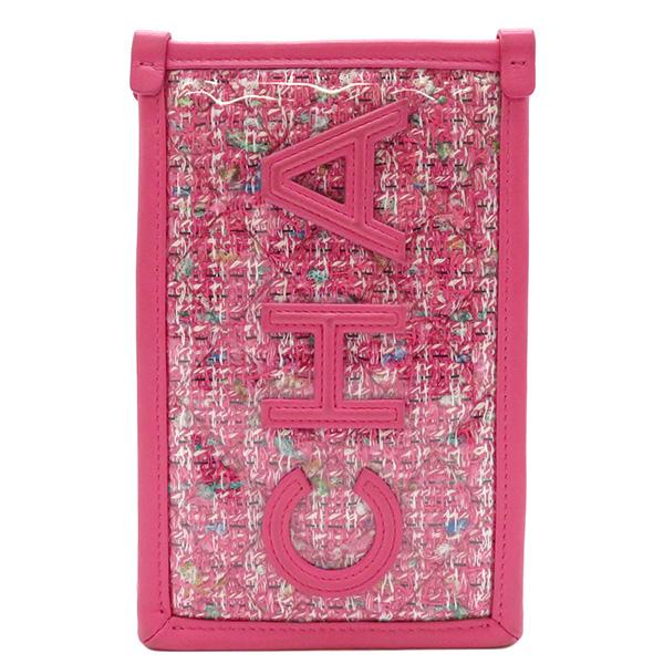 シャネル ロゴ ツイード チェーン ショルダーバッグ フォンケース ビニール レディース CHANEL 【1-0260210】 CHANEL - シャネル ロゴ ツイード チェーン ショルダーバッグ フォン