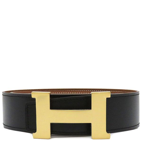 HERMES エルメス ベルト コンスタンスH #90 ブラックXゴールド トゴ 