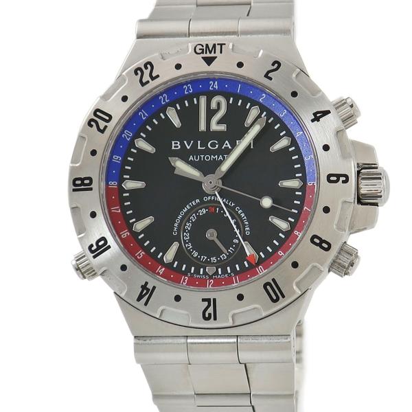 ディアゴノ 【3年保証】 ブルガリ プロフェッショナル GMT GMT40SSD 黒