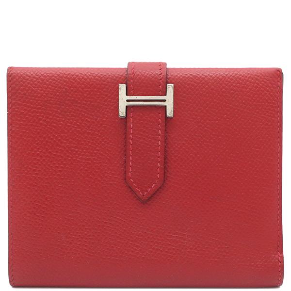 HERMES（エルメス） 二つ折り財布 ベアンコンパクト ルージュカザック