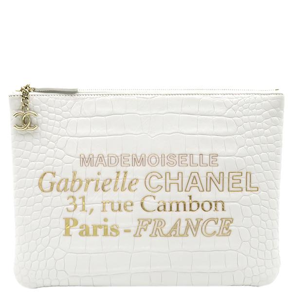 CHANEL シャネル クラッチバッグ ホワイト レザー 28****** AP0389 白 