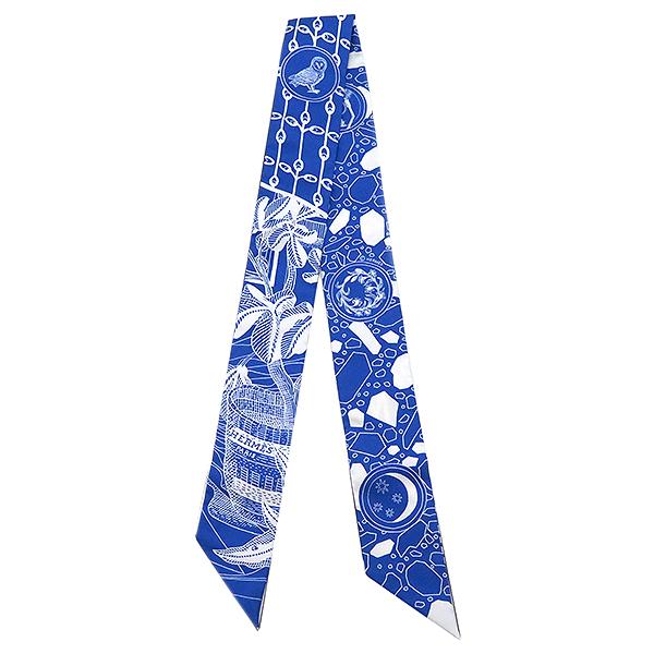 エルメスHERMES ツイリーブルー系2本セットスカーフシルクスカーフ 