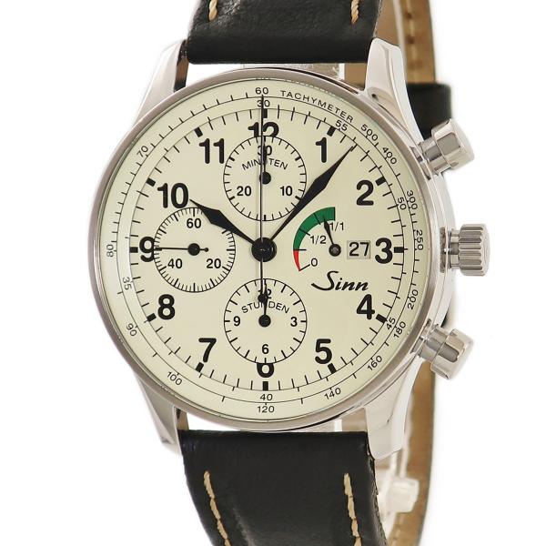 3年保証】 ジン 956 クラシック クロノグラフ 956.KLASSIK アイボリー  