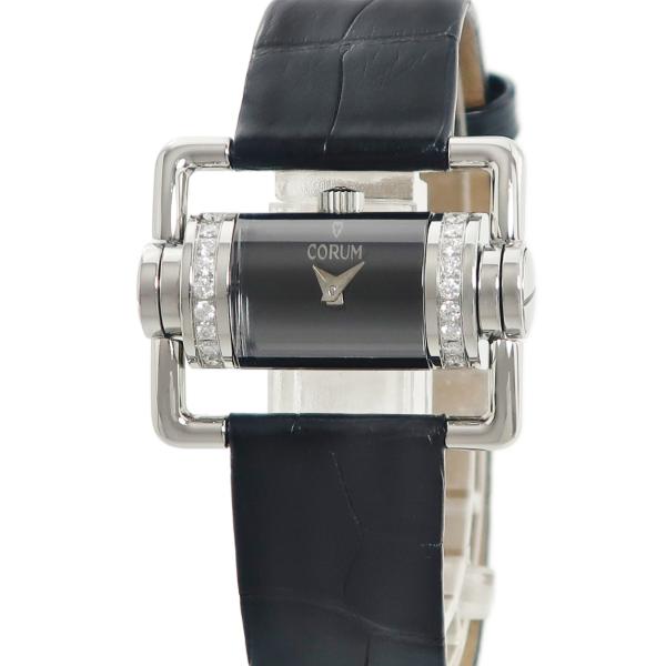 【本物保証】 箱・保付 超美品 コルム CORUM レディース 腕時計 ベゼル ラグ 尾錠 ダイヤ 黒文字盤 Dバックル 希少 レア 24835690001 CORUM - 【本物保証】 箱・保付 超美品 コルム CORUM レディース