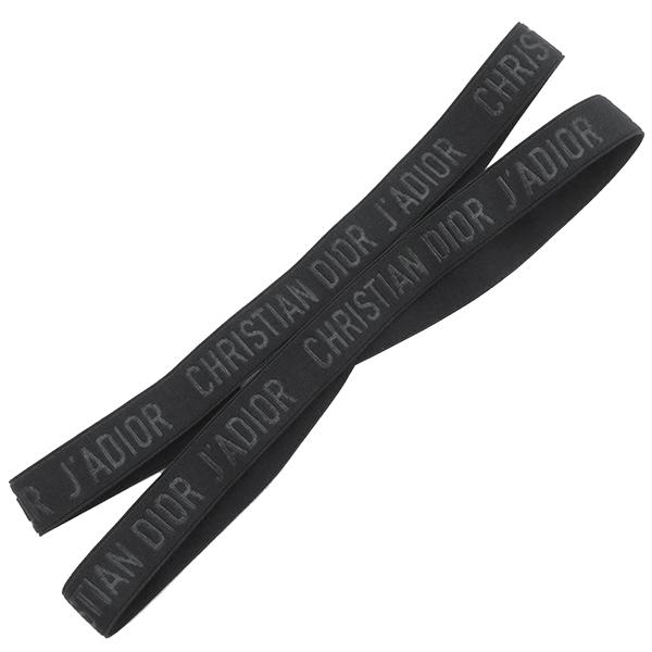 Dior ブラック ヘアバンド CHRISTIAN DIOR ロゴ入り ブラックヘアバンド