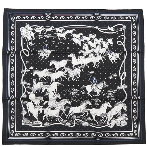 HERMES（エルメス） スカーフ カレ55 CARRE シルク ブラック 新品 未
