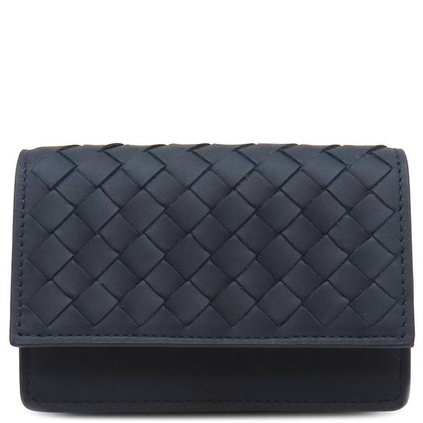 Bottega Veneta イントレチャート名刺入れ カードケース ネイビー BOTTEGA VENETA 美品 ボッテガ ヴェネタ イントレチャート VN