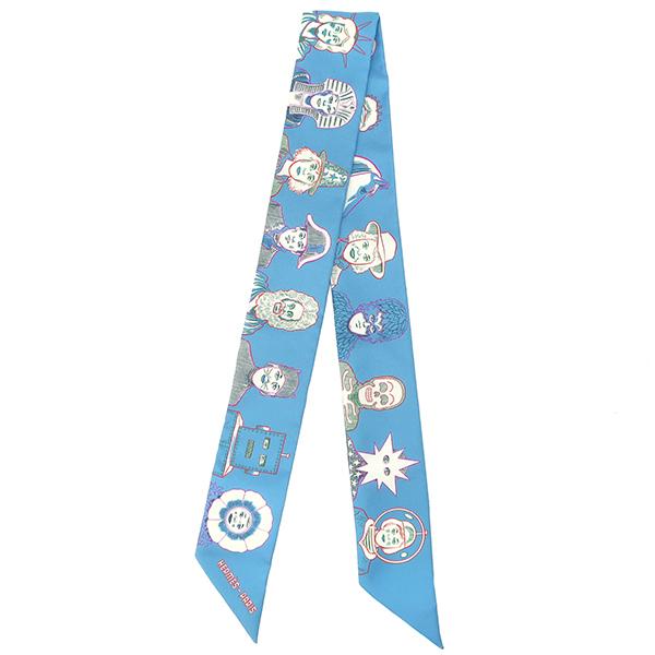 HERMES エルメス スカーフ ツイリー シルク ブルー 【HERMES DRESS  