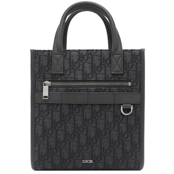 クリスチャン・ディオール Christian Dior 2WAYバッグ Safari ノースサウス トートバッグ キャンバス レザー ブラック ガンメタル金具 ハンドバッグ 黒  1ESPO311YKY_H03E 【保存袋】【中古】 Christian Dior（クリスチャン・ディオール） 2WAYバッグ Safari