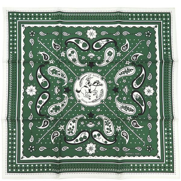 HERMES エルメス スカーフ カレ55 CARRE シルク グリーン 【LE HERMES エルメス スカーフ カレ55 CARRE シルク グリーン 【LE