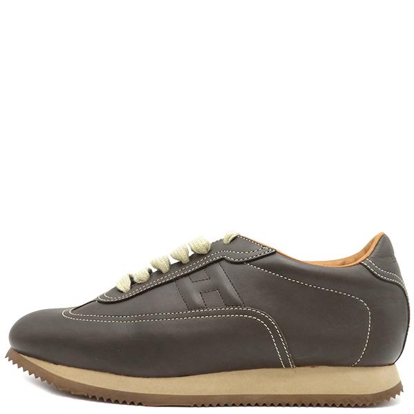 HERMES エルメス スニーカー クイック QUICK レザー ブラウン #41 こげ  
