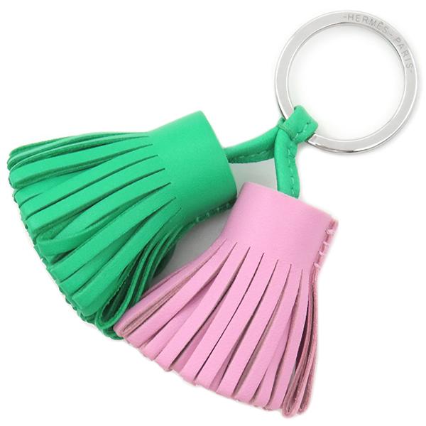 エルメス HERMES カルメン ウノドス チャーム グリーン ピンク エルメス Hermes HERMES キーリング カルメン ウノドス Carmen Unodos