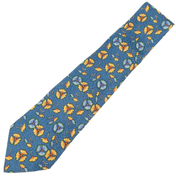 美品　HERMES（エルメス）　ネクタイ　ブラウン　カラフル　９cm 美品 HERMES（エルメス） ネクタイ ブラウン カラフル 9cm