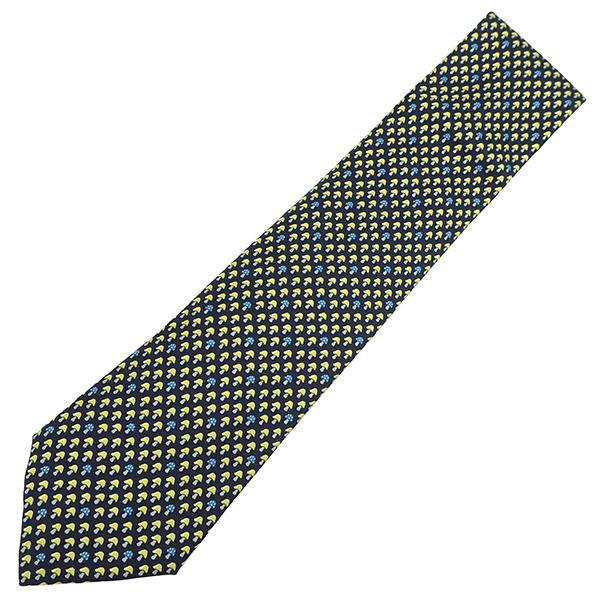 HERMES エルメス ネクタイ キノコ 9cm シルク マルチカラー 紺 HERMES エルメス ネクタイ キノコ 9cm シルク マルチカラー 紺