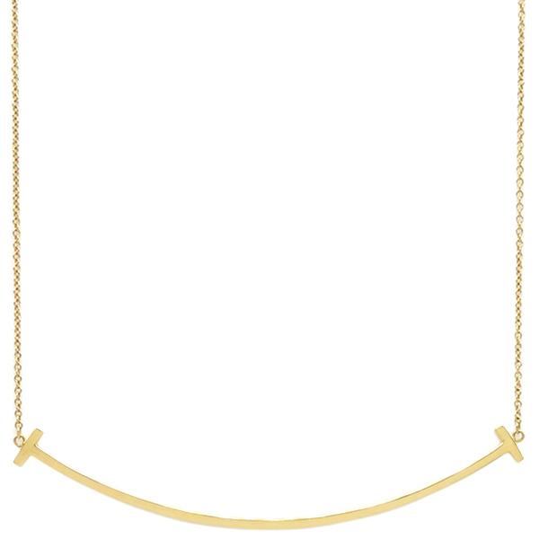 極美品✨ ティファニー ネックレス Tスマイル AU750 Tiffany & Co. - ティファニー TIFFANY＆CO Tスマイルネックレス
