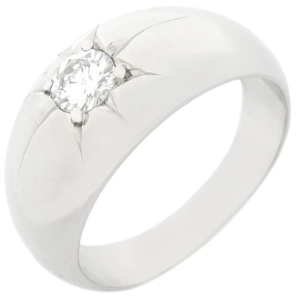 リング 指輪 ダイヤリング Pt850 シルバー 月甲丸 15.5号 中古  