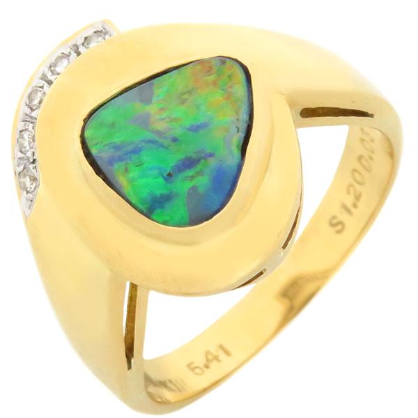 リング 指輪 ボルダーオパール K18YG ゴールド 11号 中古 : HOUBIDOU  