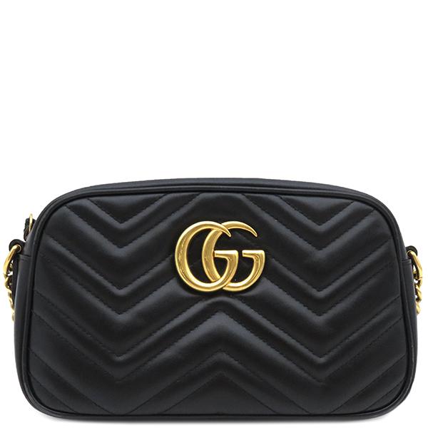 グッチ チェーンショルダーバッグ キルティング GGマーモント ブラック レザー GUCCI グッチ GGマーモント キルティング 斜め掛け チェーン