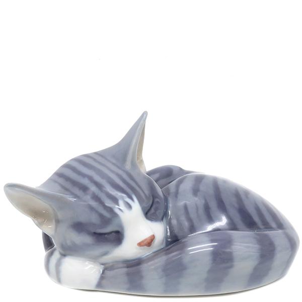   - ロイヤルコペンハーゲン   オブジェ フィギュリン 陶磁器 グレー ネコ 猫 置物【中古】 ロイヤルコペンハーゲン オブジェ フィギュリン 陶磁器 グレー ネコ 猫