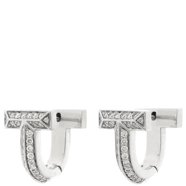 TIFFANY&Co.（ティファニー） ピアス Tワン ダイヤ K18WG シルバー