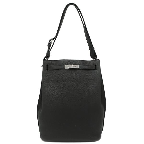 Kelly エルメス ショルダーバッグ ソーケリー26 トゴ ブラック 黒 中古