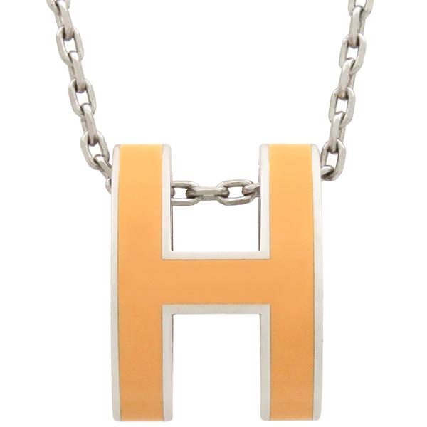 HERMES エルメス Hキューブ ネックレス オレンジ HERMES エルメス ネックレス Hキューブ オレンジ カージュドアッシュ