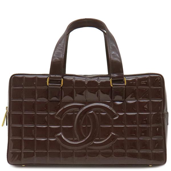 CHANEL（シャネル） ボストンバッグ チョコバー パテントレザー