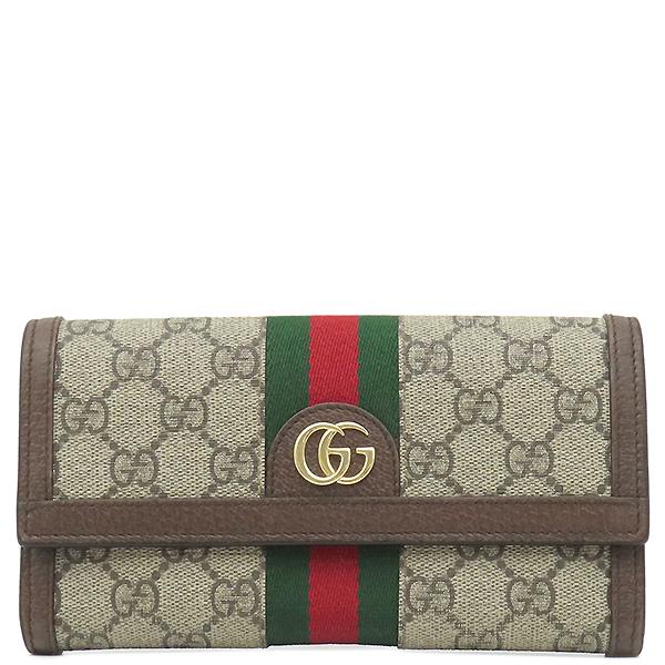 美品　GUCCI グッチ シェリーライン GGキャンバス 長財布　1202-④ GG グッチ 長財布 コンチネンタルウォレット GGスプリームキャンバス