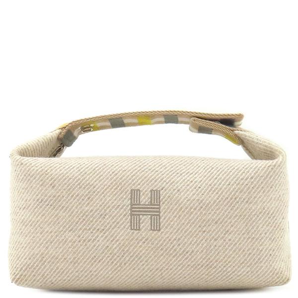 HERMES エルメス ポーチ ブリッド ア ブラック オ カレPM ウール 