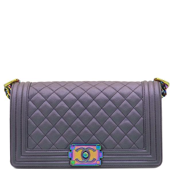 CHANEL シャネル【極美品】チェーンウォレット ボーイ マトラッセ 紫×銀 CHANEL シャネル【極美品】チェーンウォレット ボーイ マトラッセ 紫