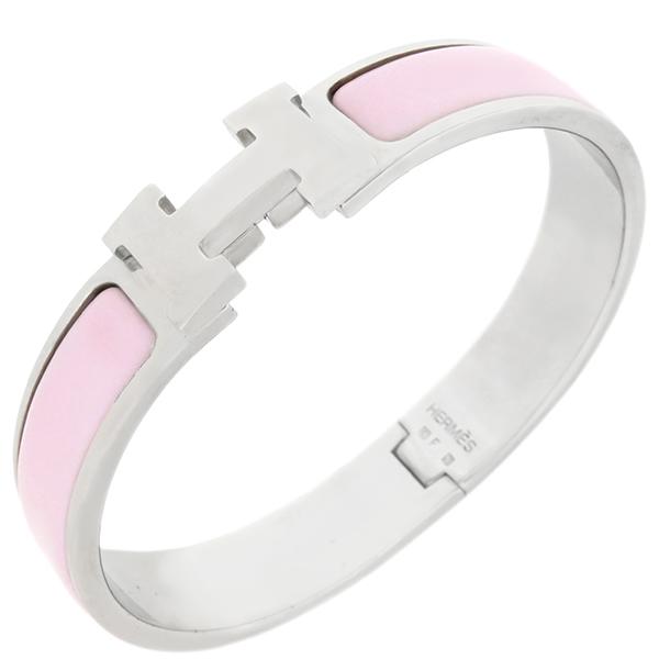 エルメス HERMES ブレスレット クリックH PM メタル エナメル ピンク