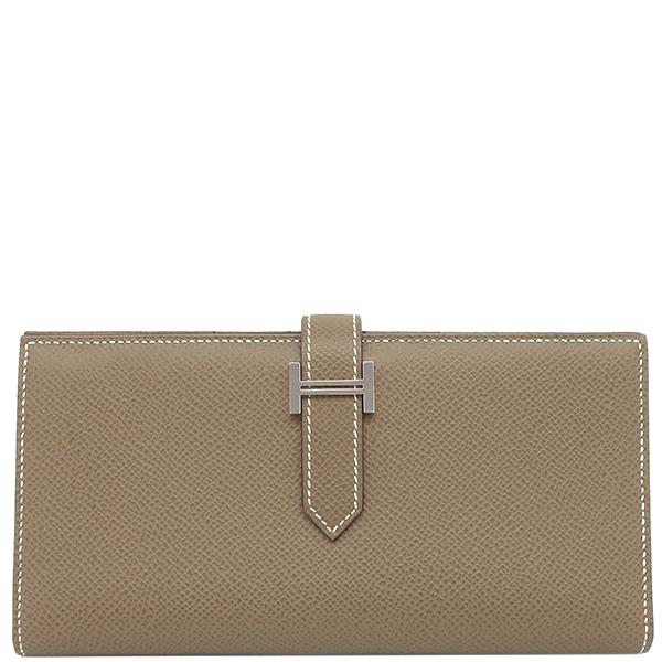 HERMES エルメス 長財布 ベアンスフレ ヴォーエプソン グレー 