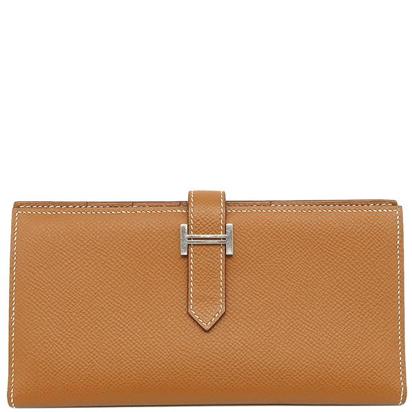 HERMES エルメス 長財布 ベアンスフレ ヴォーエプソン ブラウン 茶 二 